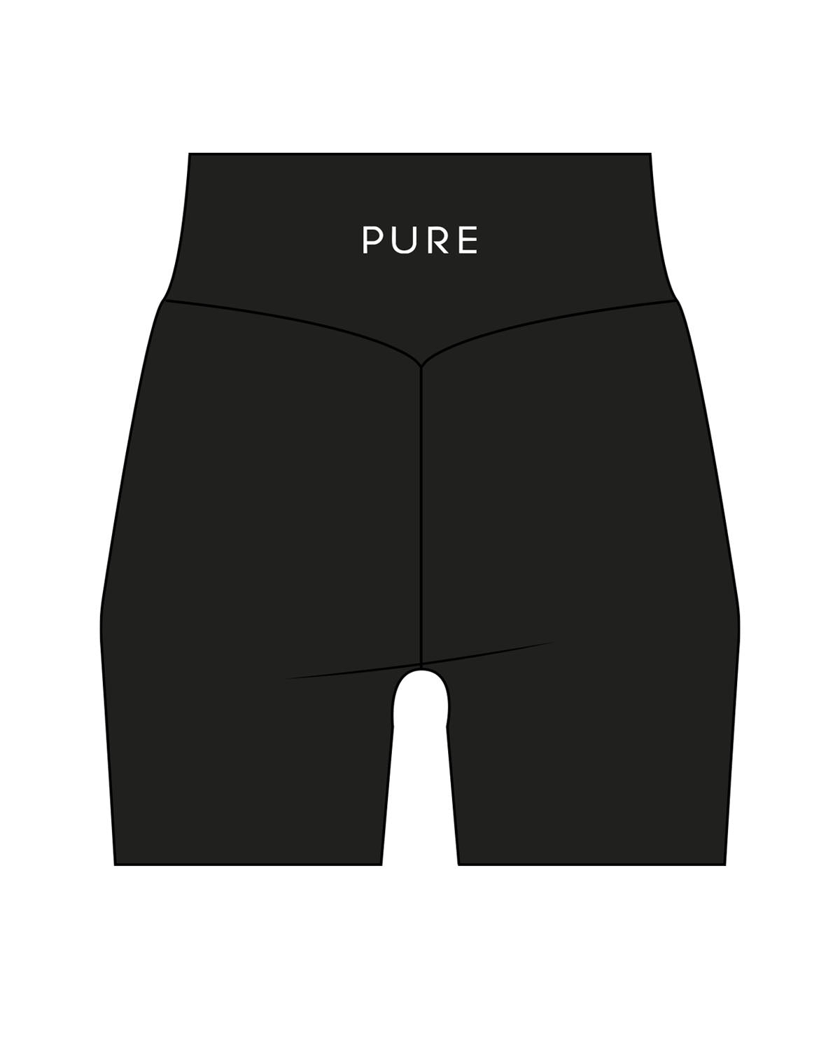 The Basic Short - Black - Pure Movement - Back Waistline - White