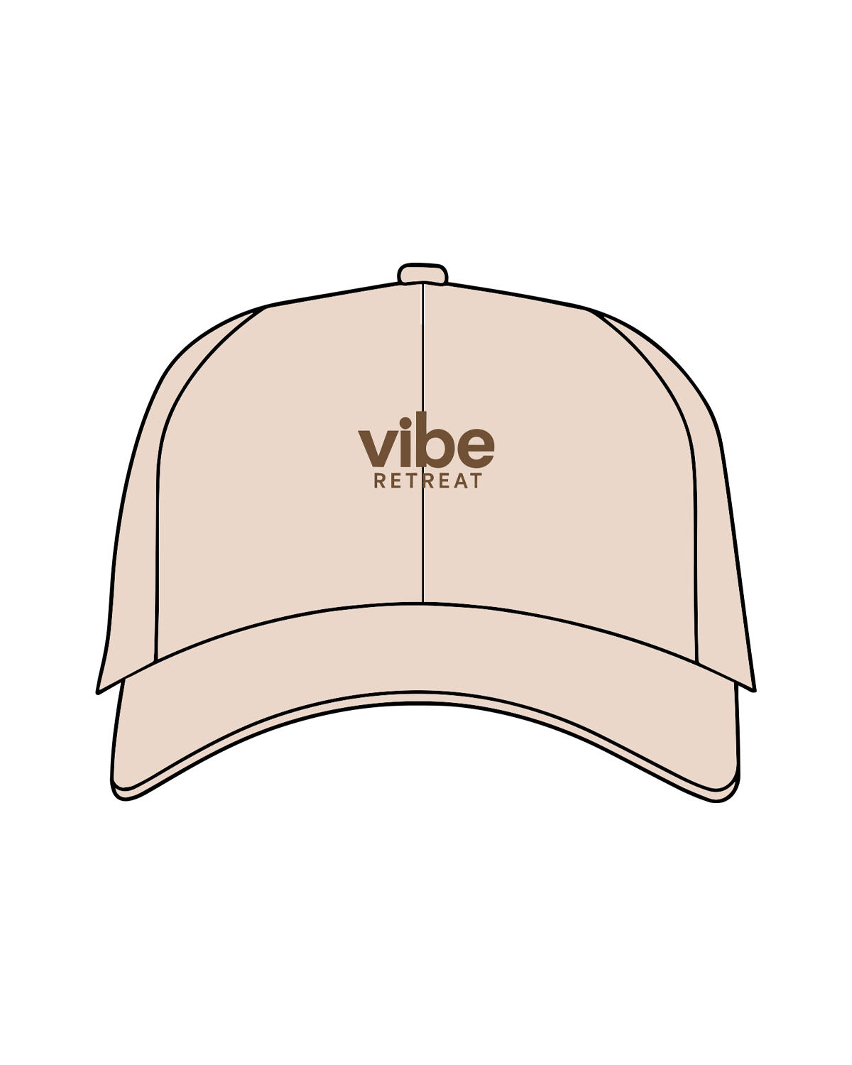 The Dad Hat - Stone - Vibe MVMT - Center Crown Stacked - Embroidered - Brown