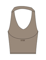 The Halter Tank - Brown - Bare Pilates - Center Back - Printed - Dark Brown