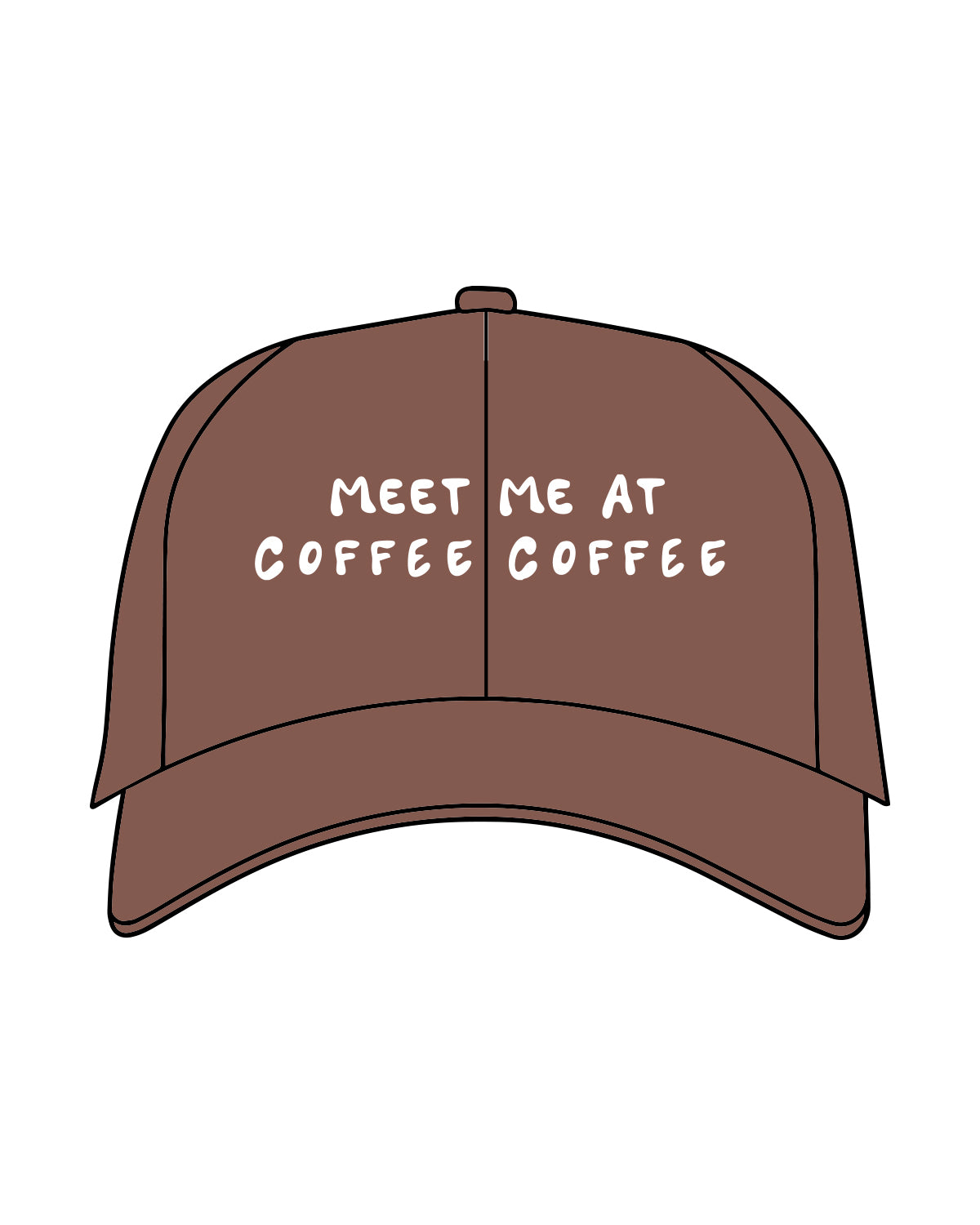The Dad Hat - Brown - Coffee - Center Crown Stacked  Words - Embroidered - White