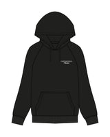 The Mens Classic Hoodie - Black -  Empowering Pilates - Left Chest - Printed - White