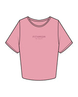 The Crop Tee - Bubblegum - F4Mom-TriValley - Center Chest Stacked & Center Back Stacked - Printed - Tone on Tone