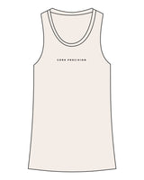 The Recycled Womens Tank - Polar Heather - Core Precision - Center Chest - Printed - Black