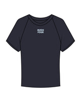 The Micro Rib Baby Tee - Navy - M4Lagree - Center Chest - Embroidered - Baby Blue