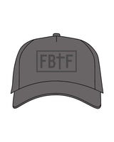 The 5 Panel Trucker Hat - Charcoal - Fed By The Fruit - Center Crown - Embroidered - Puff - Tone on Tone