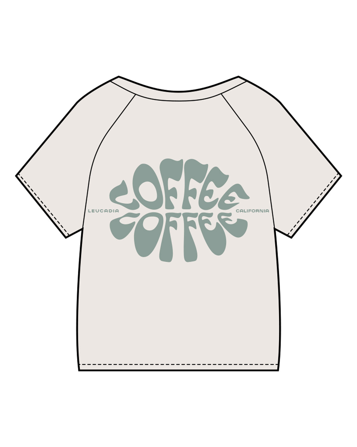 The Kids Tee - Bone - Coffee - Left Chest Stacked & Back Center - Printed - Teal
