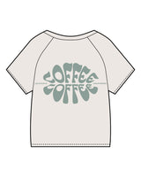 The Kids Tee - Bone - Coffee - Left Chest Stacked & Back Center - Printed - Teal