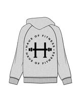 The Classic Hoodie - Heather - Haus of Fitness - Left Chest & Back Stacked - Black
