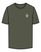 The Mens Tee - Cypress - Wellnest - Left Chest Oval & Full Back Text Stacked  - Printed-  Cream