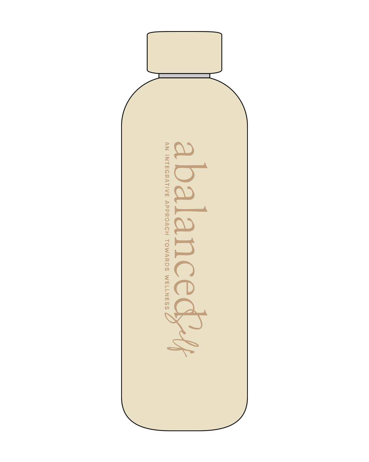 The Water Bottle - Cream - Balanced Self - Center Body - Glossy - c1a07e