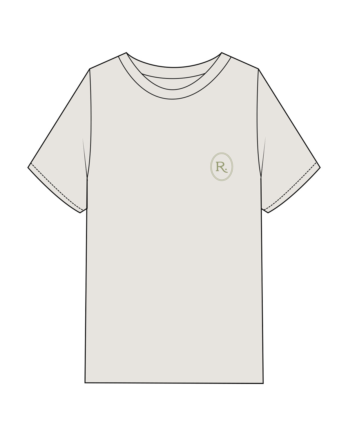 The Mens Heavyweight Tee - Washed Bone - Raising Rock - Left Chest & Back Stacked - Full Color