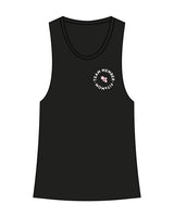The Womens Racerback Tank - Black - F4Mom-TriValley - Left Chest & Back Center Spine " TEAM MEMBER " - Printed - Full Color