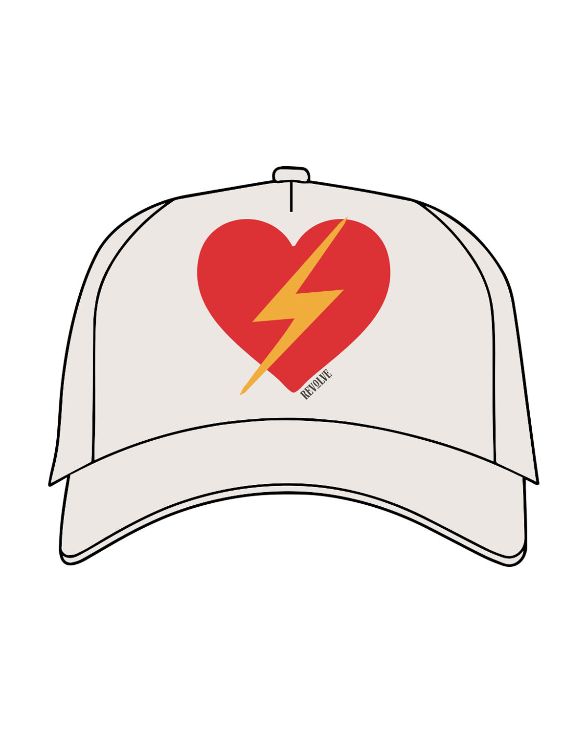 The Canvas Cap - Bone - Revolve Pilates - Center Crown Heart & Lightning Bolt - Printed - Full Color