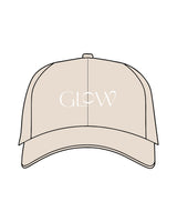 The Dad Hat - Stone - GlowPilates - Center Crown "GLOW" & Center Back - Embroidered - White