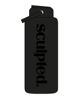 The Wide Mouth Water Bottle - Black - SCULPTED - Center Body - Printed - Tone on Tone