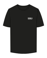 The Mens Tee - Black - Sigma Q - Left Chest Stacked & Back Center Neckline - Printed - White