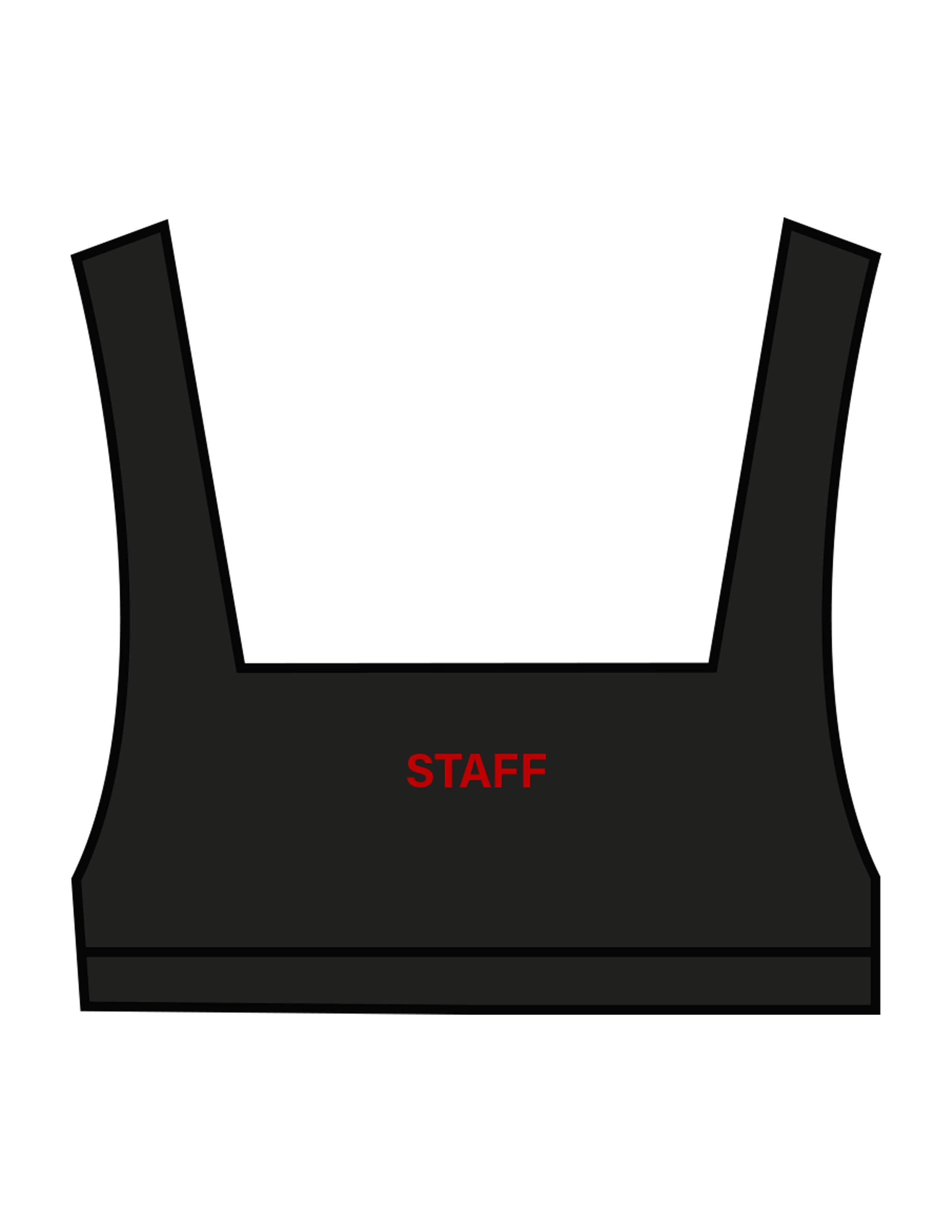 The Box Cut Bra - Black - Tremble - Center Chest "STAFF" & Center Back - Printed - Cherry