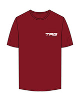 The Mens Tee - Cardinal - Tag MotorSports -  Left Chest Stacked & Full Back - Printed - Full Color