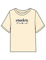 The Midweight Crop Tee - Lemon - Mantra - Center Chest & Back Neckline - Printed - Navy