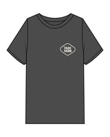 The Mens Heavyweight Tee - Washed Black - FadeFarm - Left Chest & Center Back - Full Color