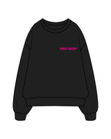 The Mens Crewneck - Black - Punch Therapy - Left Chest & Back Center Icon - Pink