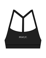 The Basic Bra - Black - MNLY - Center Chest & Center Back - White Printed