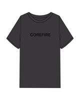 The Mens Heavyweight Tee - Washed Charcoal - Corefire - Center Chest "COREFIFRE" - Printed - Tone on Tone