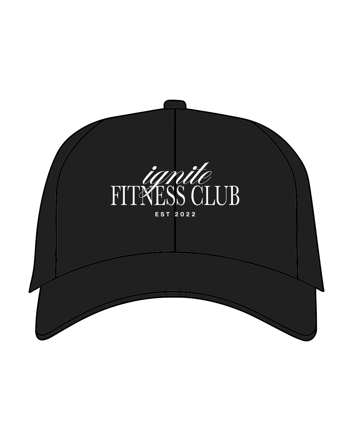 The Dad Hat - Black - Ignite Barre & Fitness - Center Crown - Embroidered - White