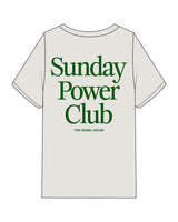 The Mens Heavyweight Tee - Washed Bone - Wheel House NY - Left Chest & Back Stacked - Printed - Green