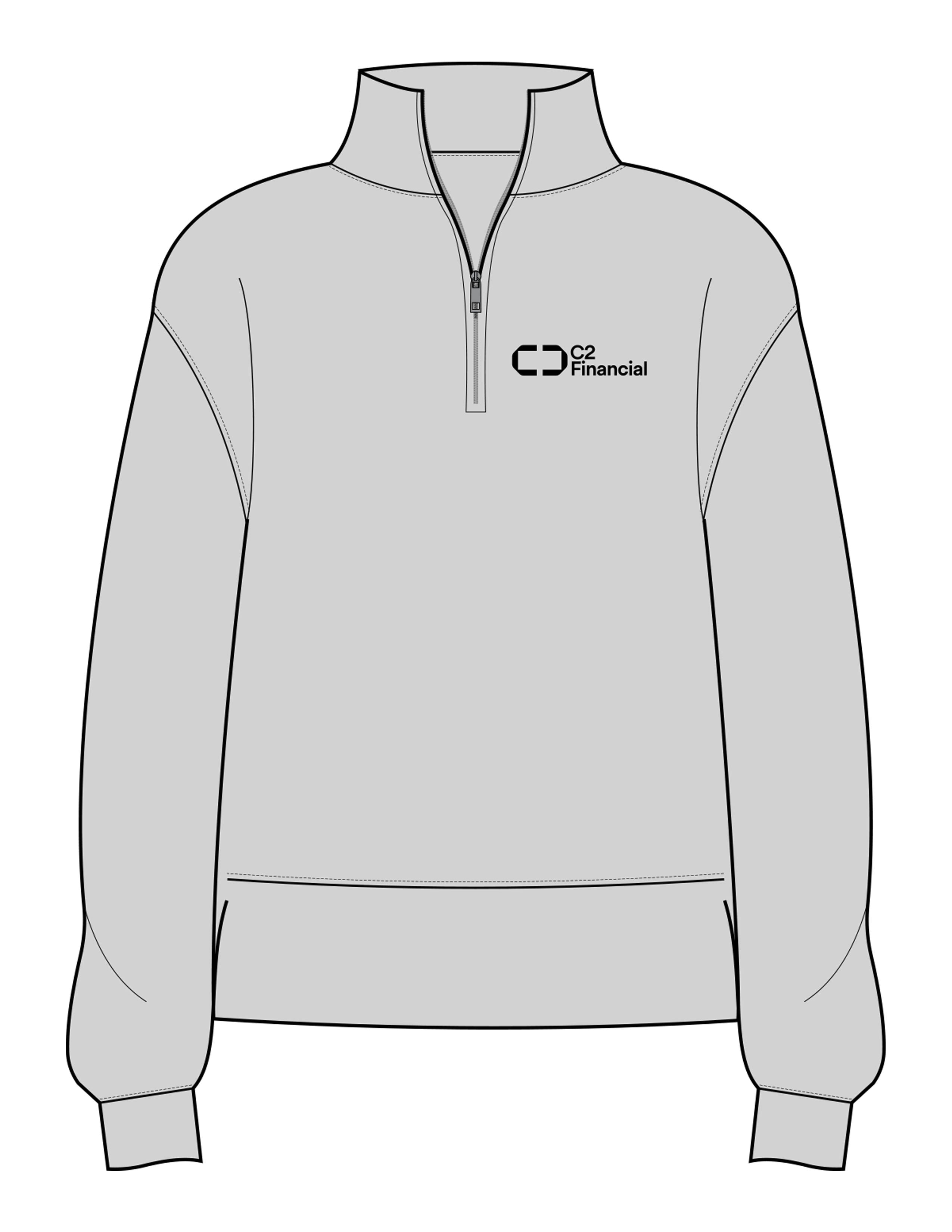 The Mens 1/4 Zip - Heather - C2 Financial - Left Chest Stacked - Printed - Black