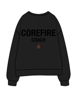 The Womens Crewneck - Black - Corefire - Left Chest & Back Center Stacked -  Full Color