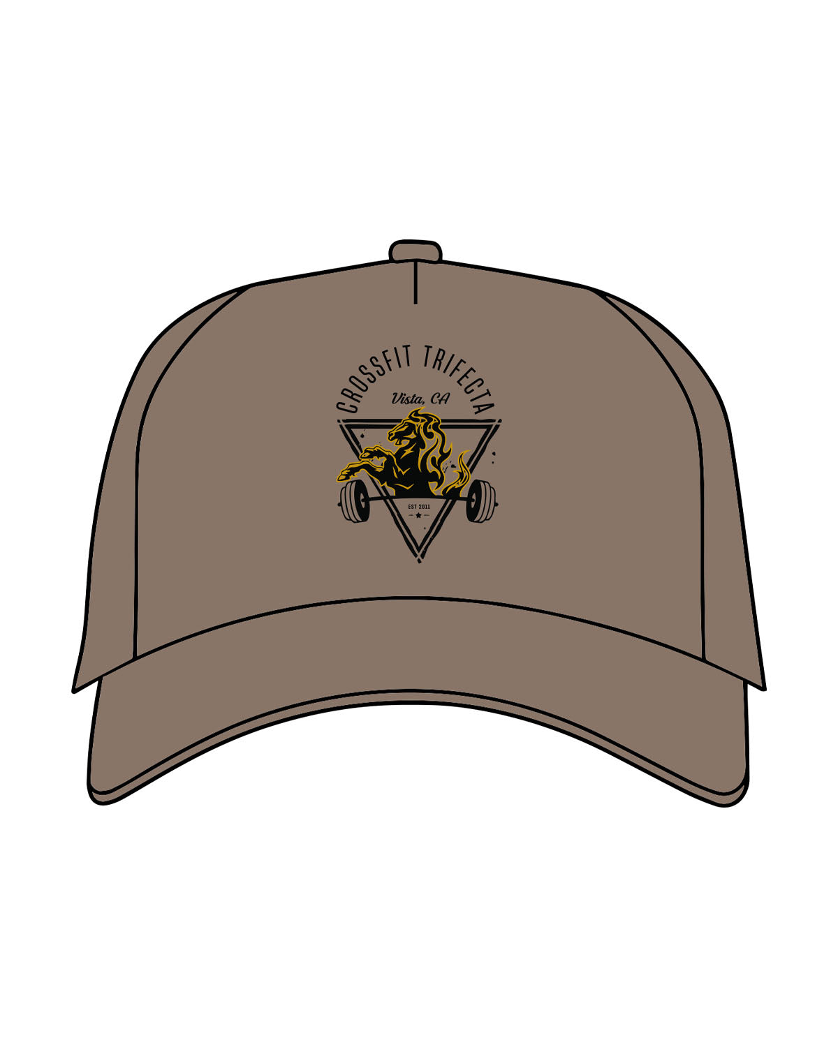 The Canvas Cap - Walnut - Crossfit Trifecta - Center Crown - Printed - Full Color
