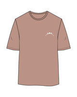The Womens Oversized Tee - Clay - Symmetry Yoga - Front Left & Back Center Stacked - White