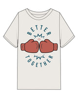 The Mens Heavyweight Tee - Washed Bone - Box Union - Center Chest Stacked - Printed - Full Color