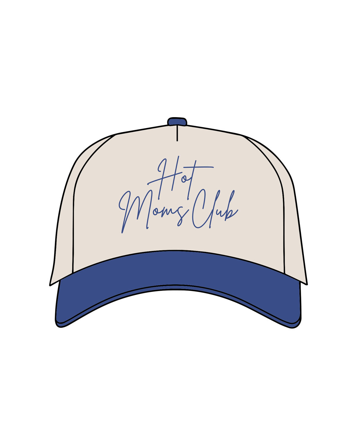 The Canvas Cap - Natural / Liberty - New Mom School - Center Crown Stacked & Left Side - Embroidered - Liberty