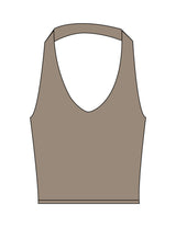 The Halter Tank - Brown - Bare Pilates - Center Back - Printed - Dark Brown