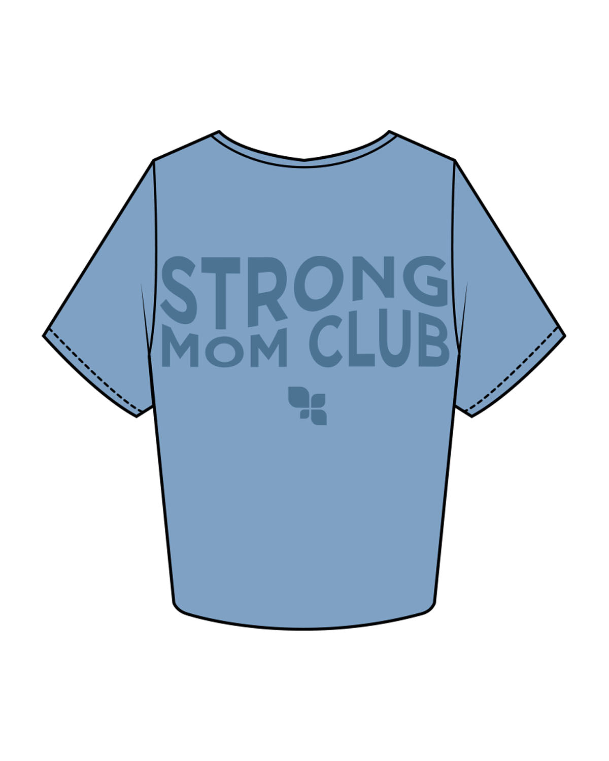 The Crop Tee - Carolina - F4Mom-TriValley - Center Chest Stacked & Center Back Stacked - Printed - Tone on Tone