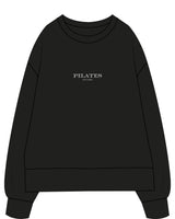 The Womens Crewneck - Black - Pilates Leucadia - Center Chest - Embroidered - White