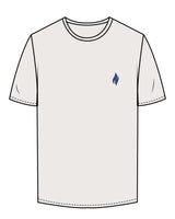 The Mens Tee - Bone - The Burn Society - Left Chest - Flame - & - Back Center - Round - Printed - Blue