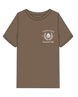 The Mens Heavyweight Tee - Walnut - Rumble - Left Chest - White