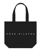 The Tote Bag - Black - Pose Pilates - Center - Off White