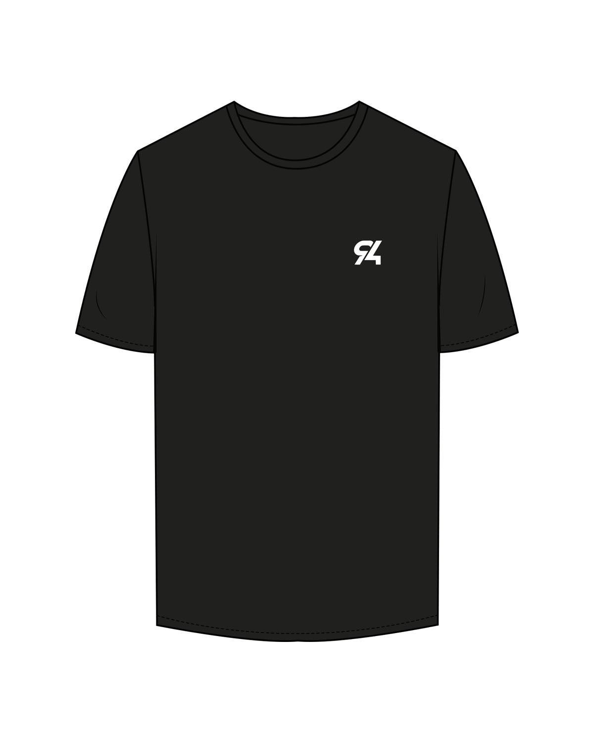 The Mens Tee - Black - NinetyFour - Left Chest - Back Center - Printed - Full Color