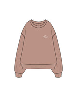The Womens Crewneck - Clay - Coastal Core Oceanside - Left & Back Center Stacked - White