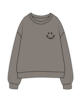 The Mens Crewneck - Washed Gray - Core Crown Point - Left Chest - Embroidered - Black
