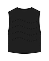 The Crop Muscle Tank - Black - Platform - Center Chest & Back Stacked - Tone on Tone