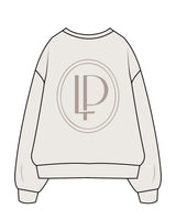 The Mens Crewneck - Bone - Lucky Penny - Left Chest & Back Round - Printed - Tone on Tone
