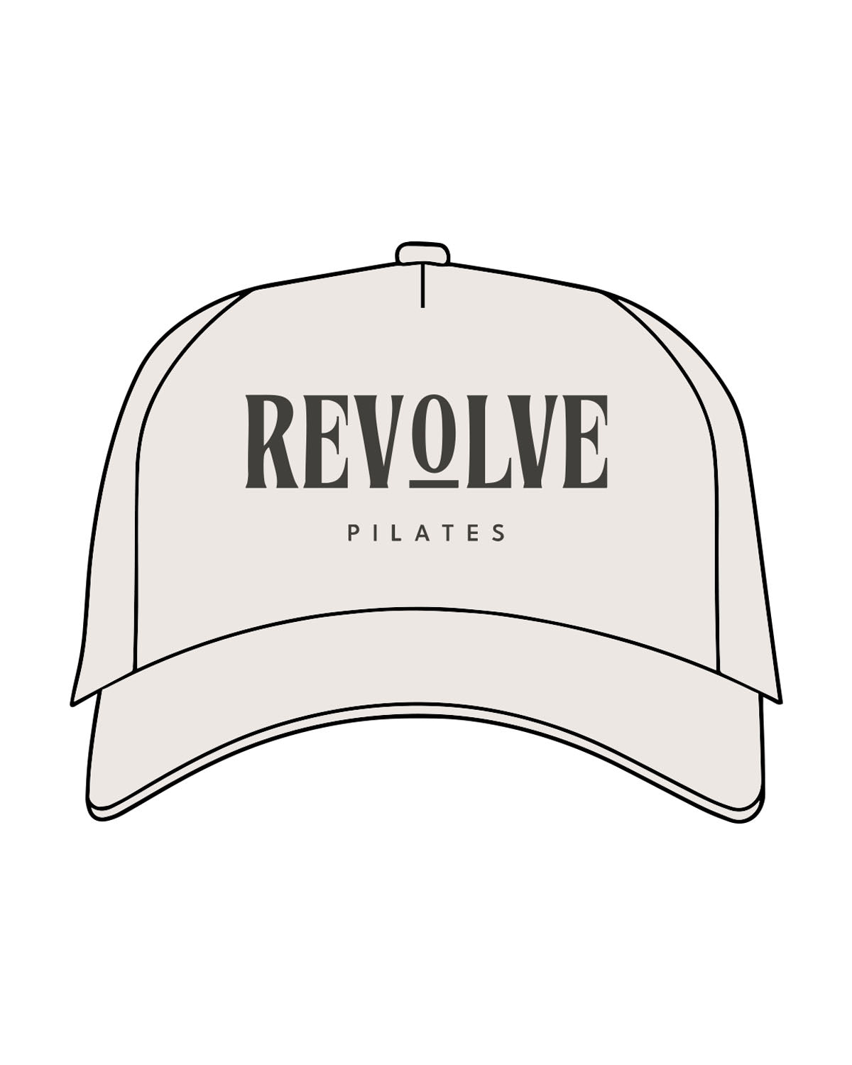 The Canvas Cap - Bone - Revolve Pilates - Center Crown Stacked - Printed - Charcoal