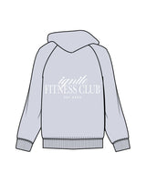 The Mens Hoodie - Washed Powder - Ignite Barre & Fitness - Left Chest & Center Stacked - White Printed