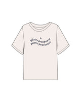 The Midweight Crop Tee - Ivory - Set Studio - Center Chest Stacked - Printed - Navy