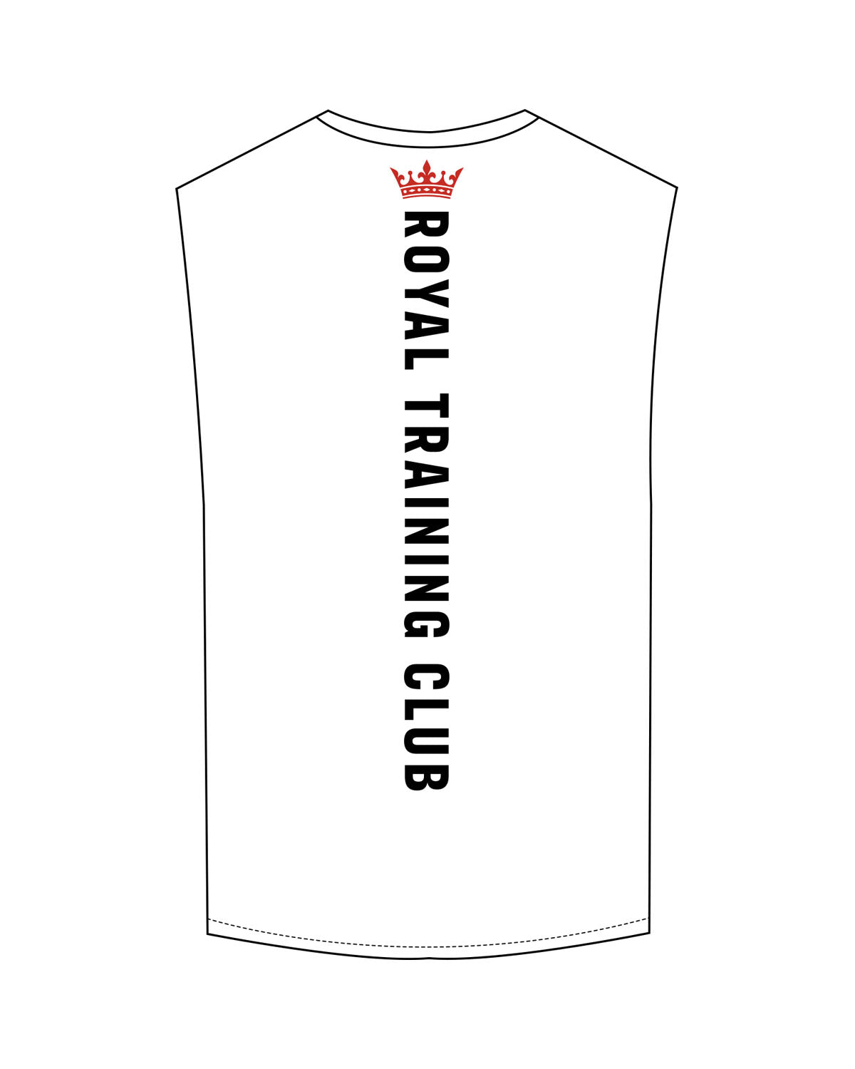 The Muscle Tank - White - Royal Training Club - Left Chest Stacked & Back Spine - Printed - Full Color